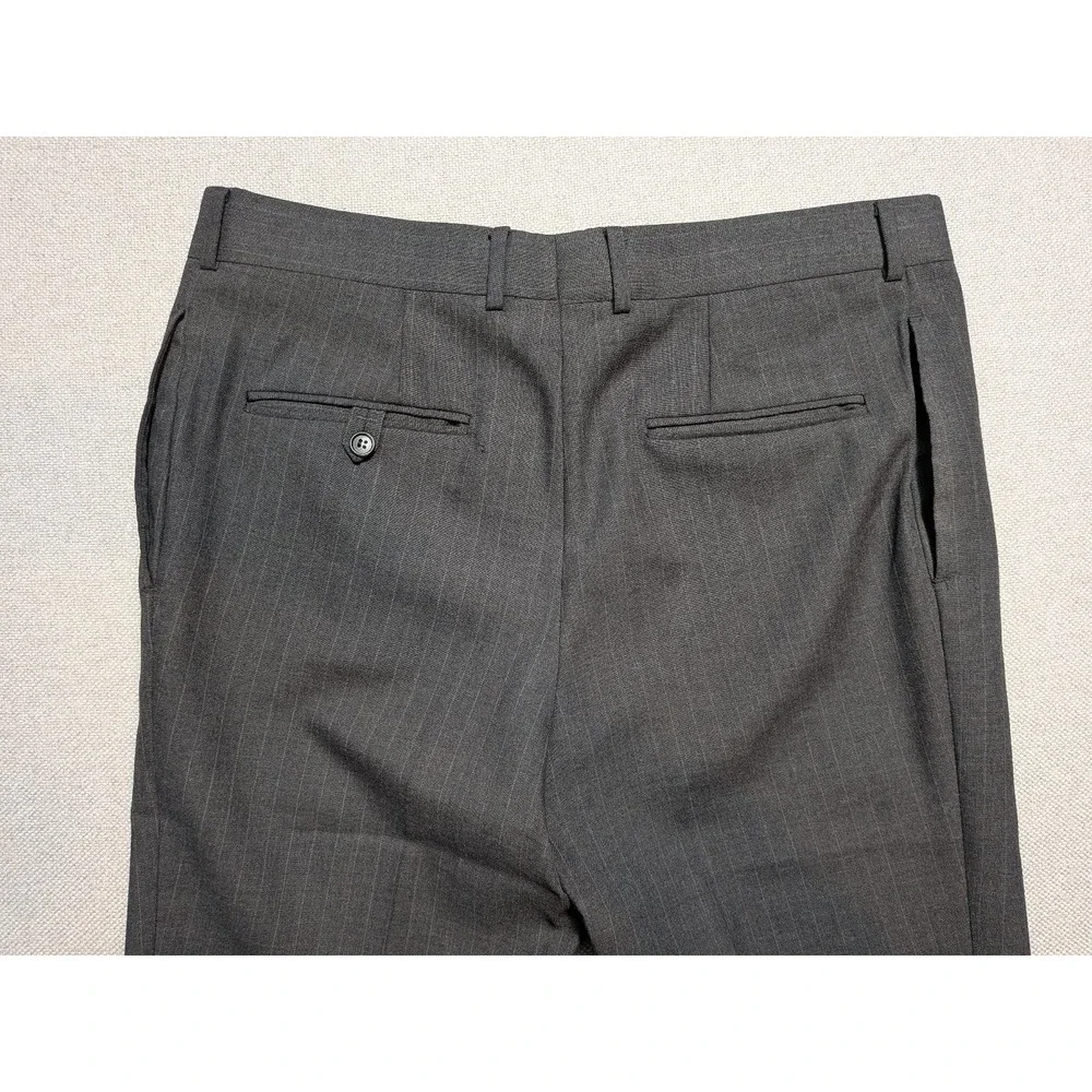 C&R Clothiers Men's 46L 2 Piece Suit Gray Pinstripe Wool Union USA Made Vintage